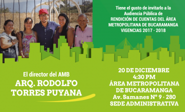 Hoy jueves 20 de diciembre de 2018, Rendición de Cuentas del Área Metropolitana de Bucaramanga